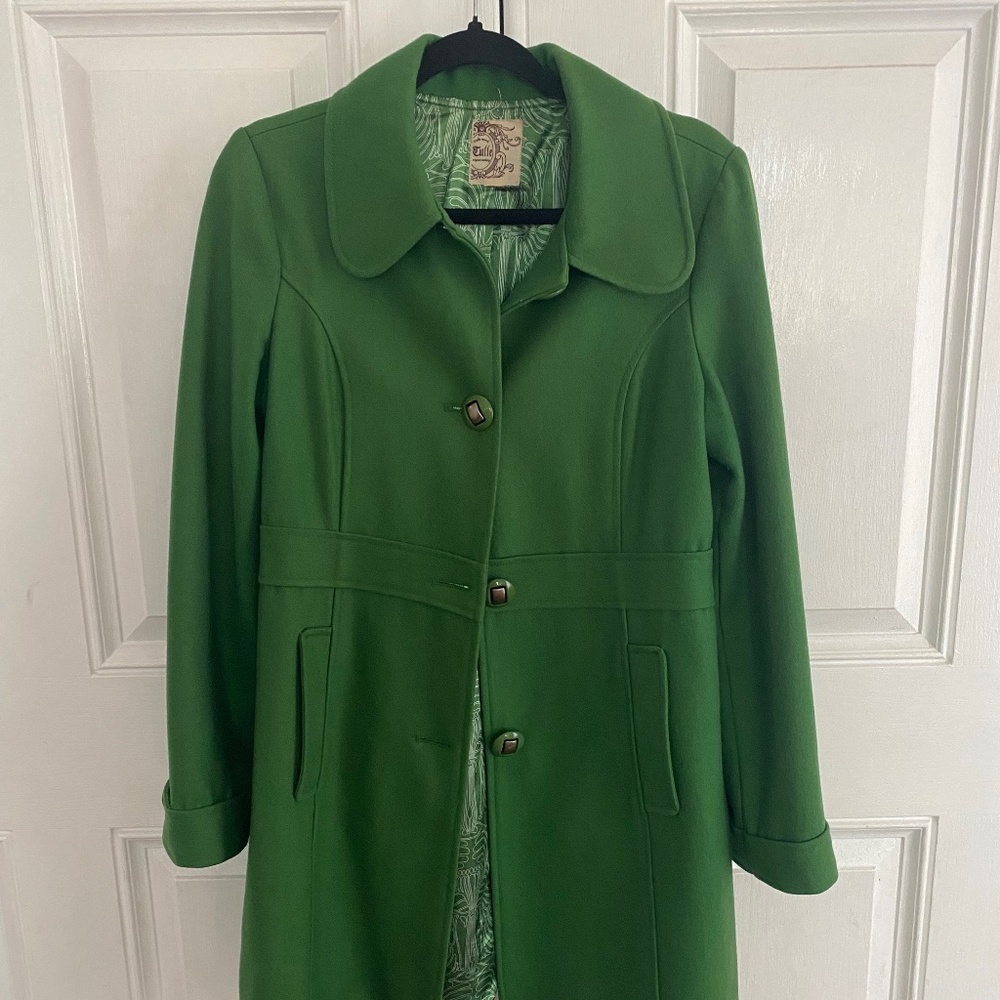 Tulle coat jacket large green